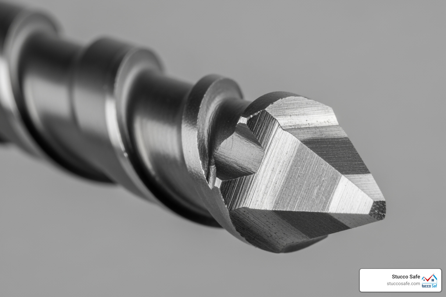 close-up of a carbide-tipped masonry bit - what drill bit to use for stucco close-up of a carbide-tipped masonry bit - what drill bit to use for stucco