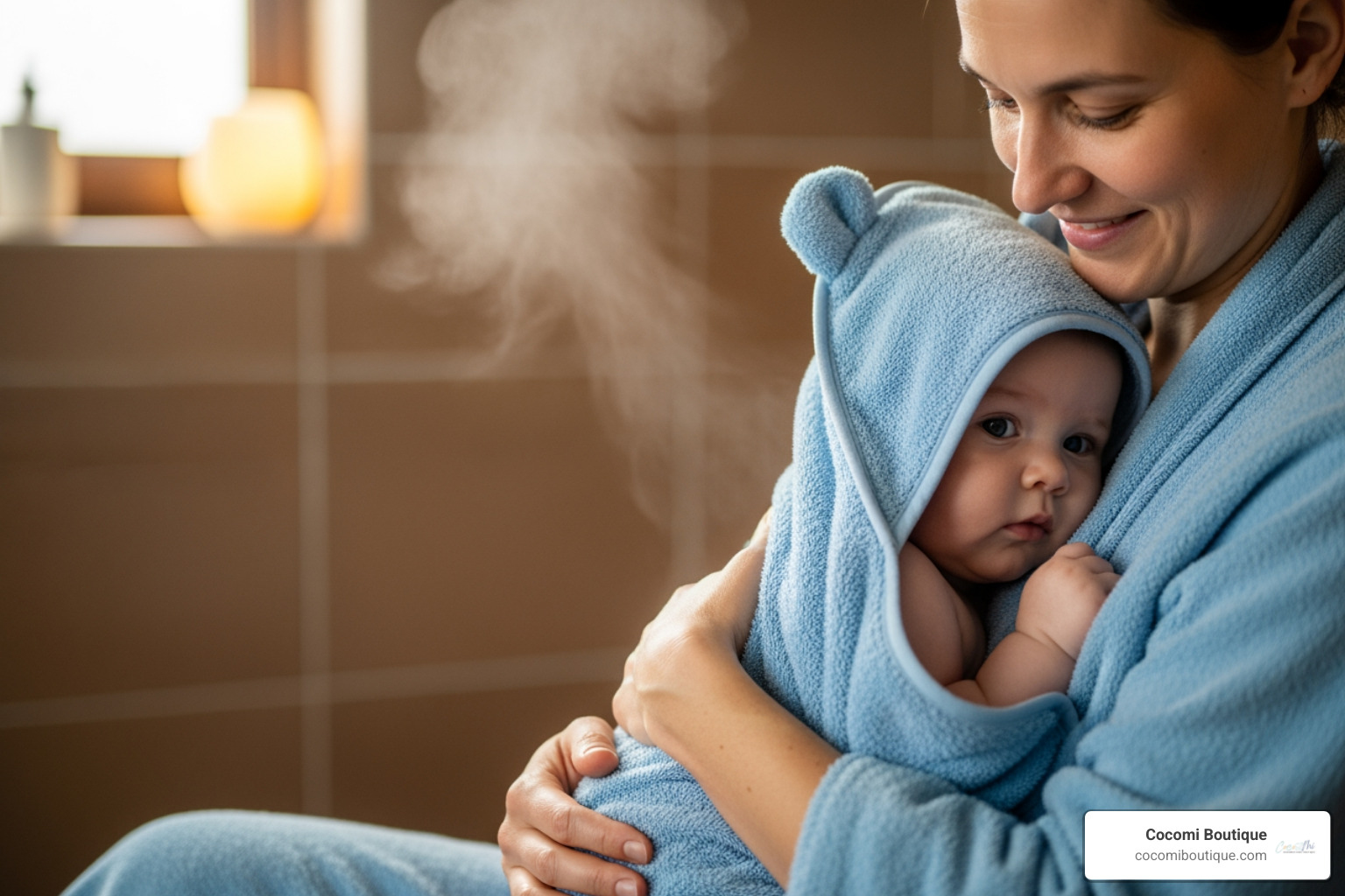 parent cuddling baby in hooded towel - hooded bath towels for infants