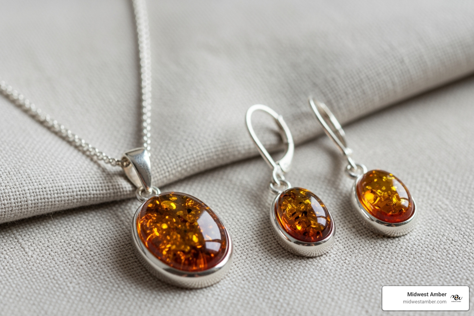 amber earrings and necklace set