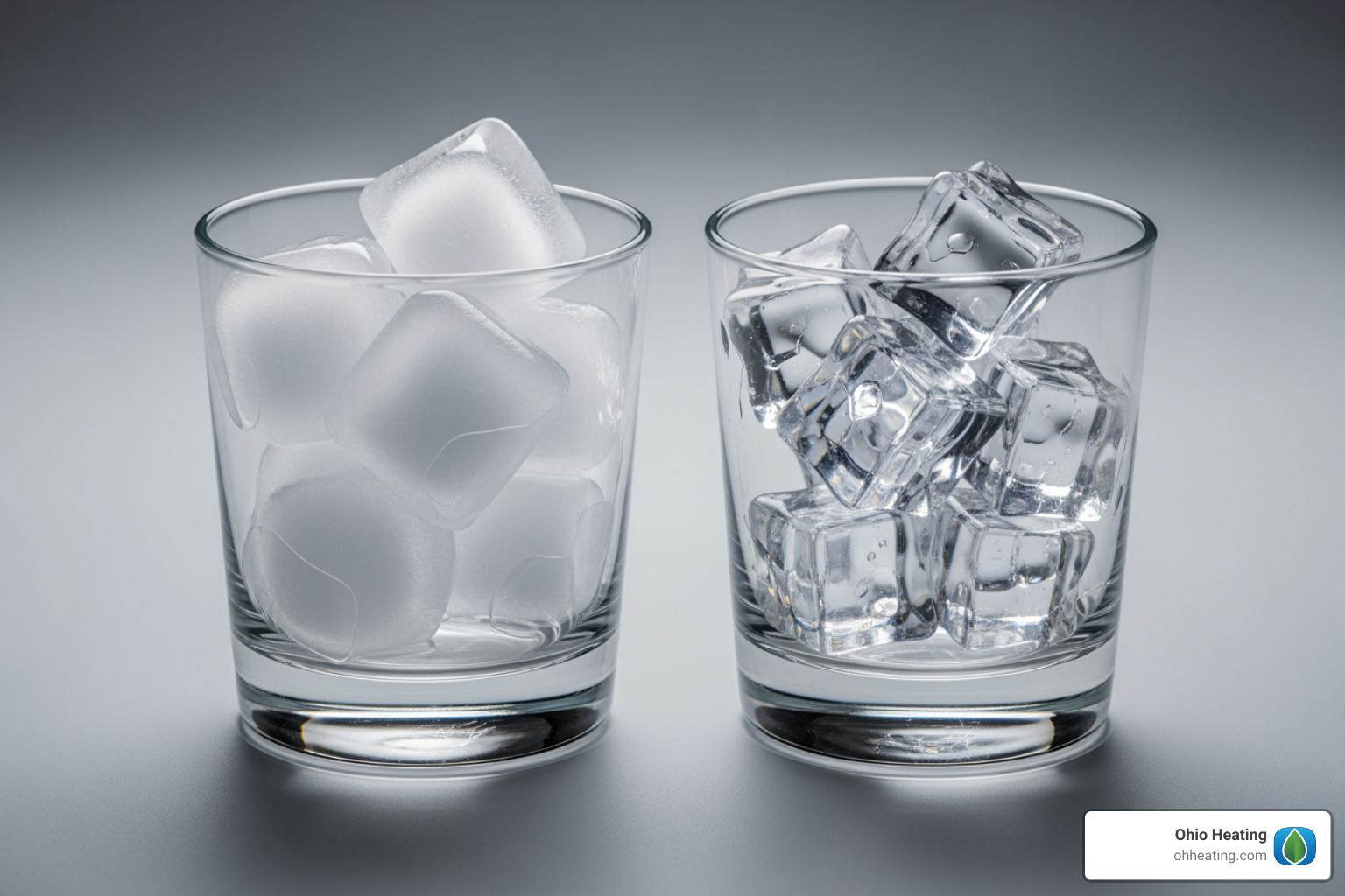 cloudy ice next to clear ice - ice maker repair commercial