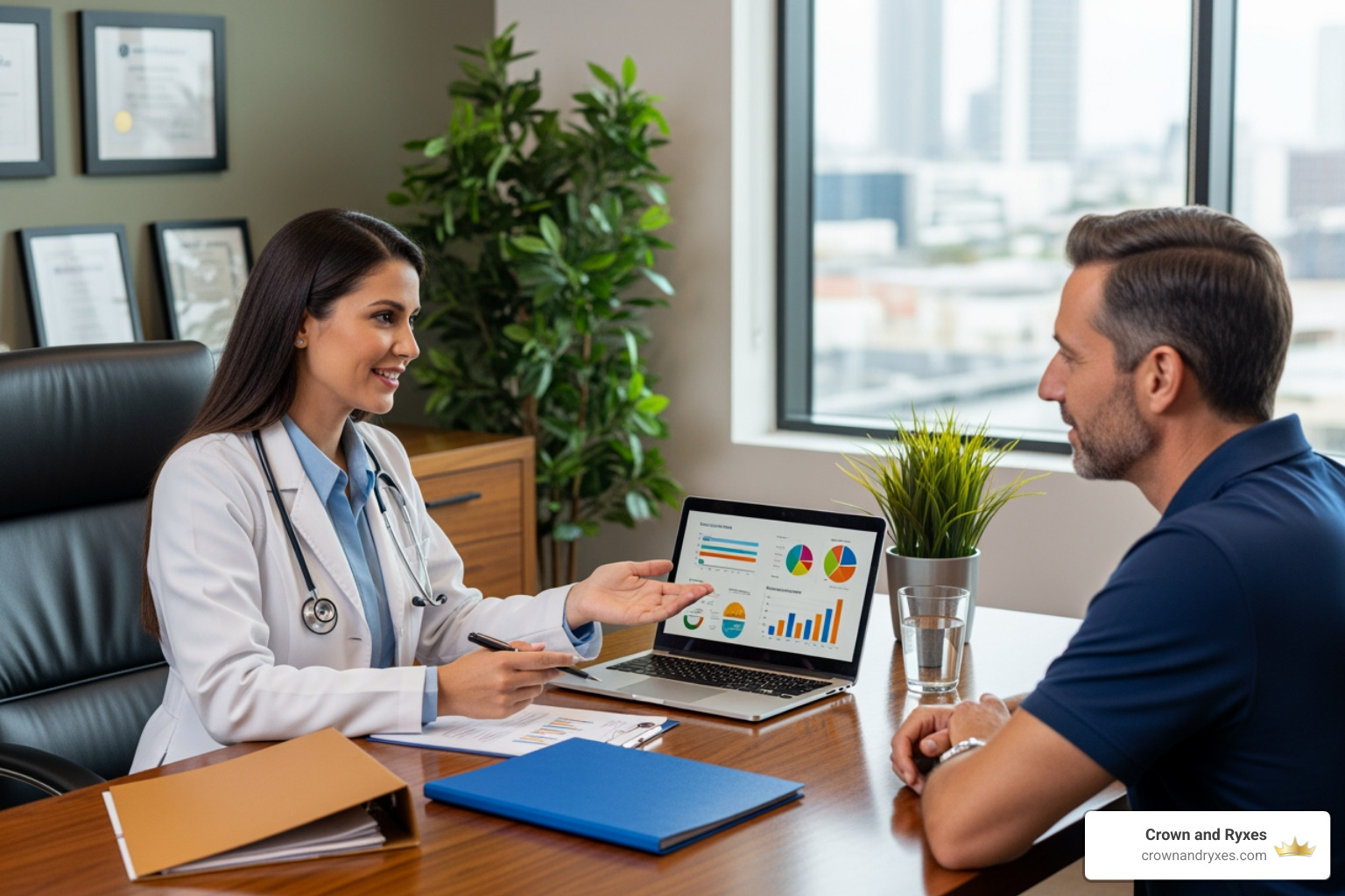 doctor or nutritionist consulting with a patient - grey hair vitamin deficiency