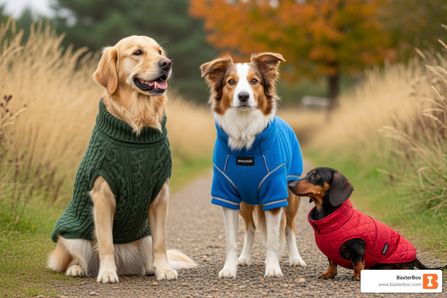 three different dogs of various sizes wearing durable sweaters - Durable dog sweater three different dogs of various sizes wearing durable sweaters - Durable dog sweater