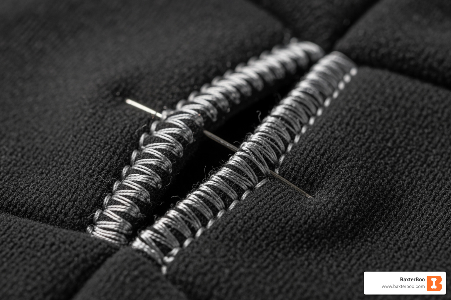 close-up of reinforced stitching on a dog sweater - Durable dog sweater close-up of reinforced stitching on a dog sweater - Durable dog sweater