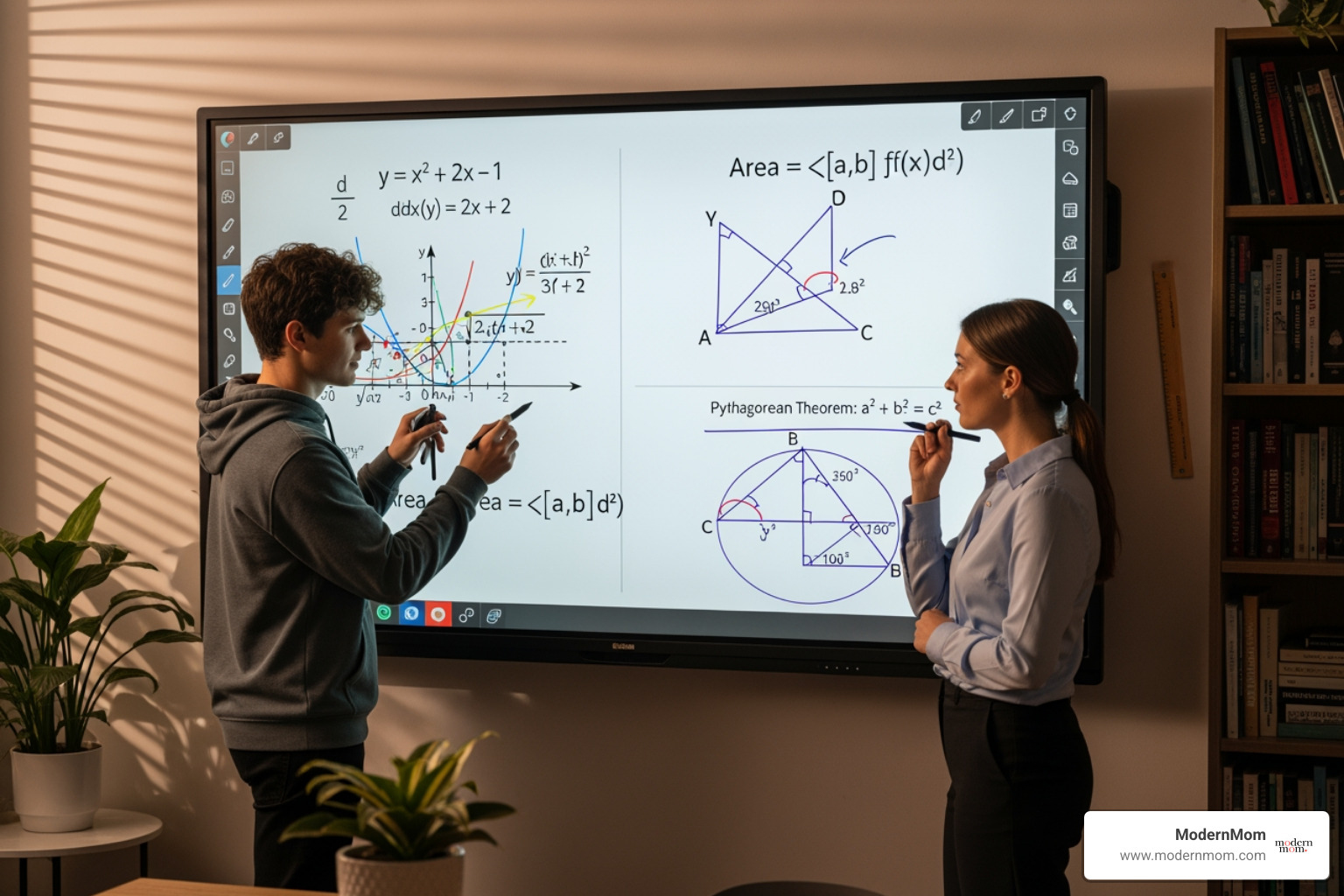 TVO Learn Mathify interactive whiteboard in use - free homework websites