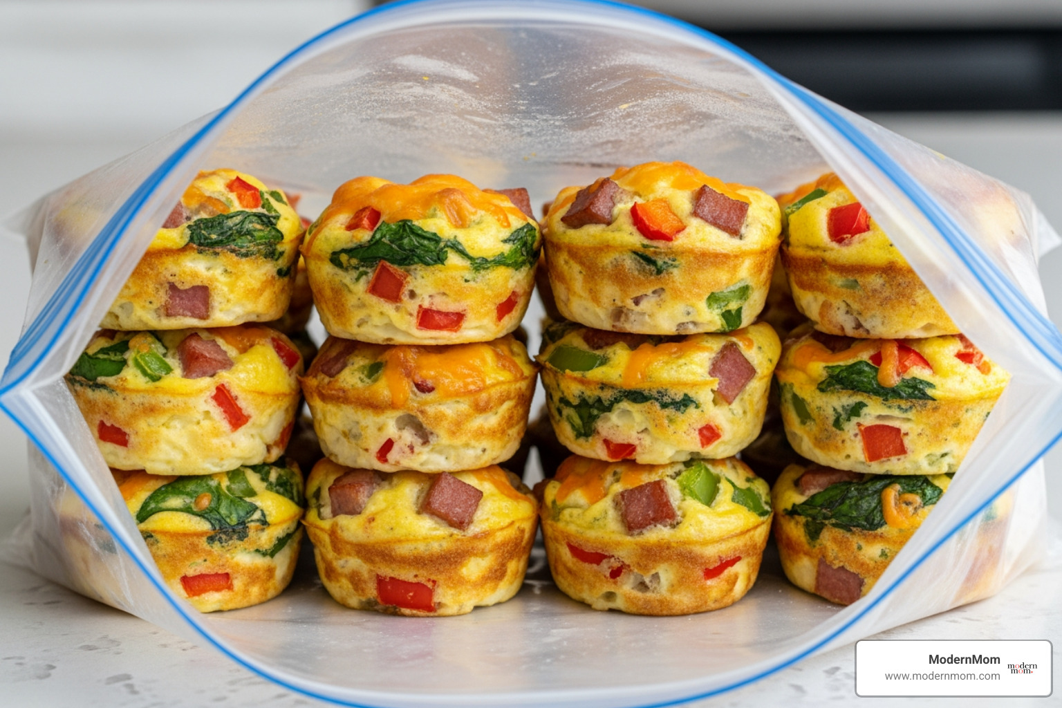 mini egg muffins in a freezer bag - toddler lunch ideas