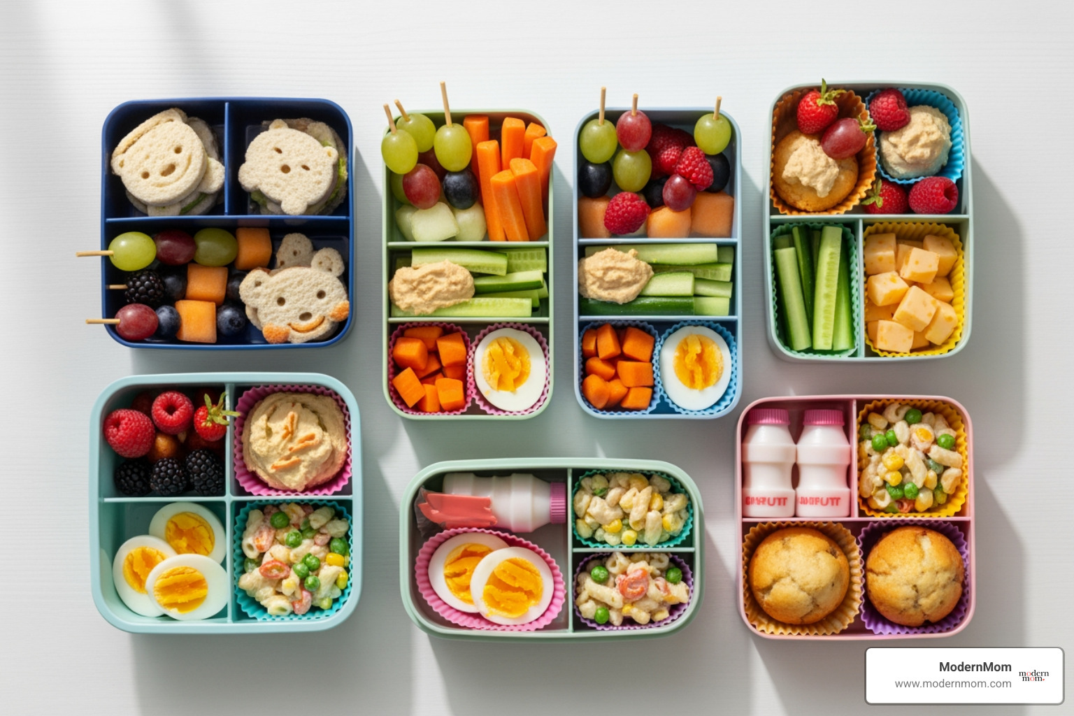 weekly layout of different packed toddler lunches - toddler lunch ideas