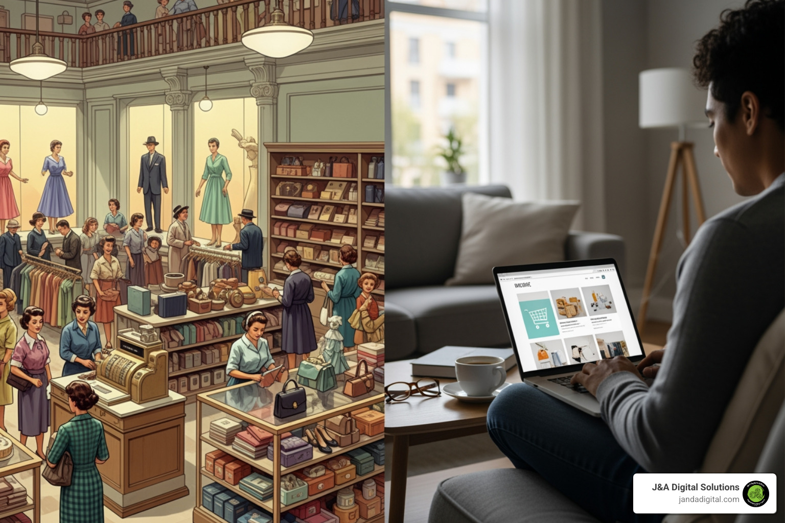 A timeline showing Black Friday's evolution from 1950s to today - bfcm