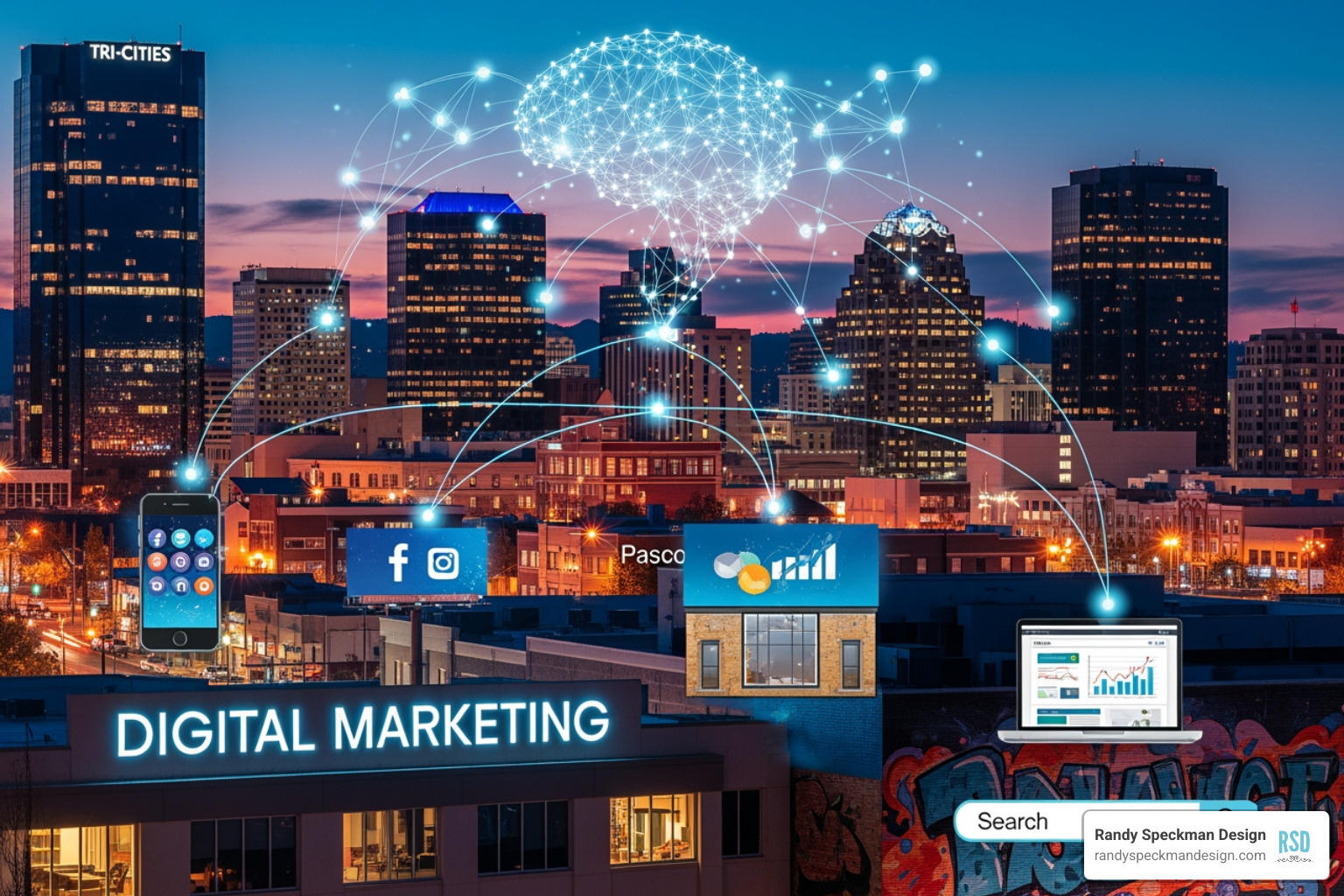 person working on a laptop showing different marketing channels - digital marketing Tri-Cities