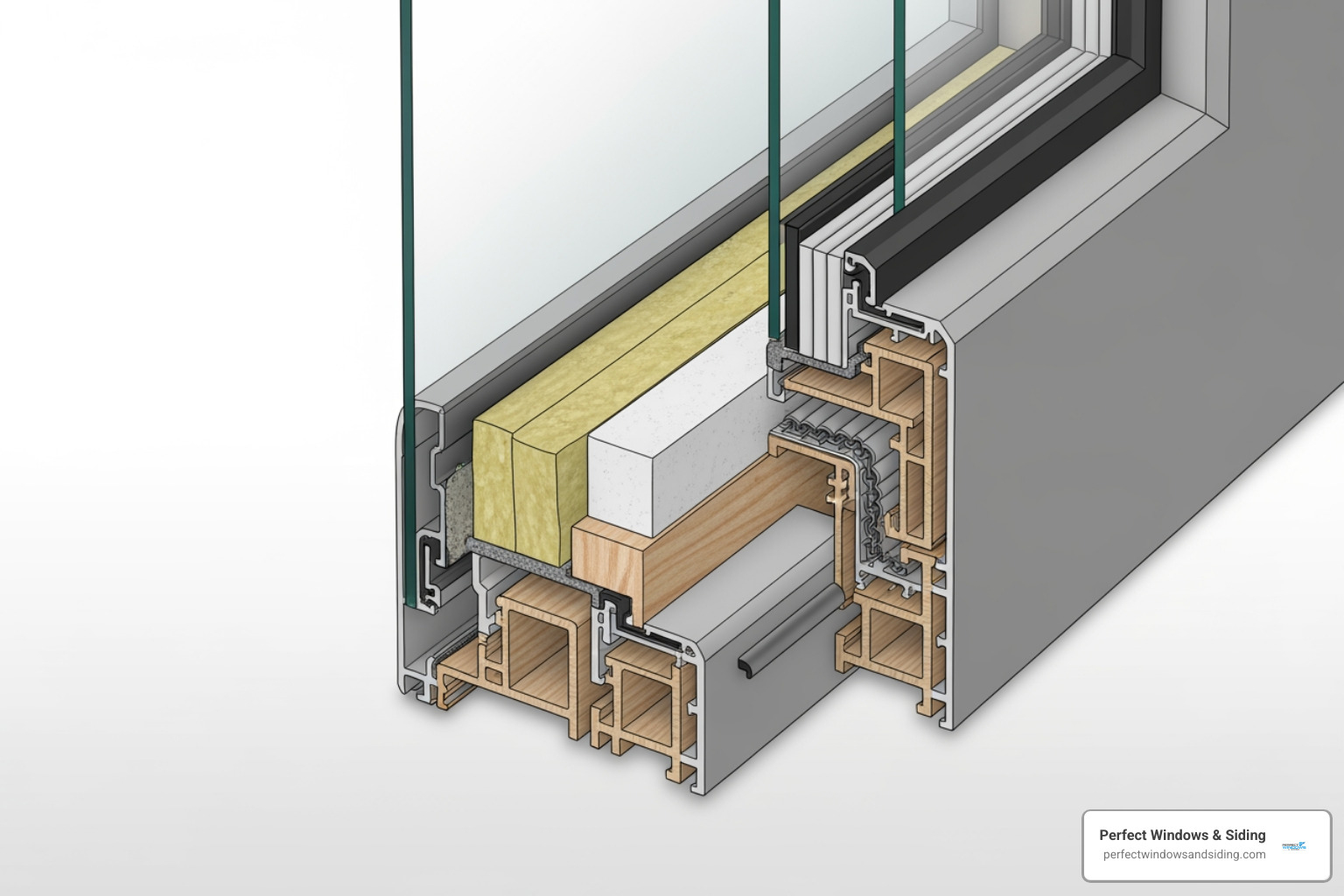 cross-section of an energy-efficient door - energy efficient door installation