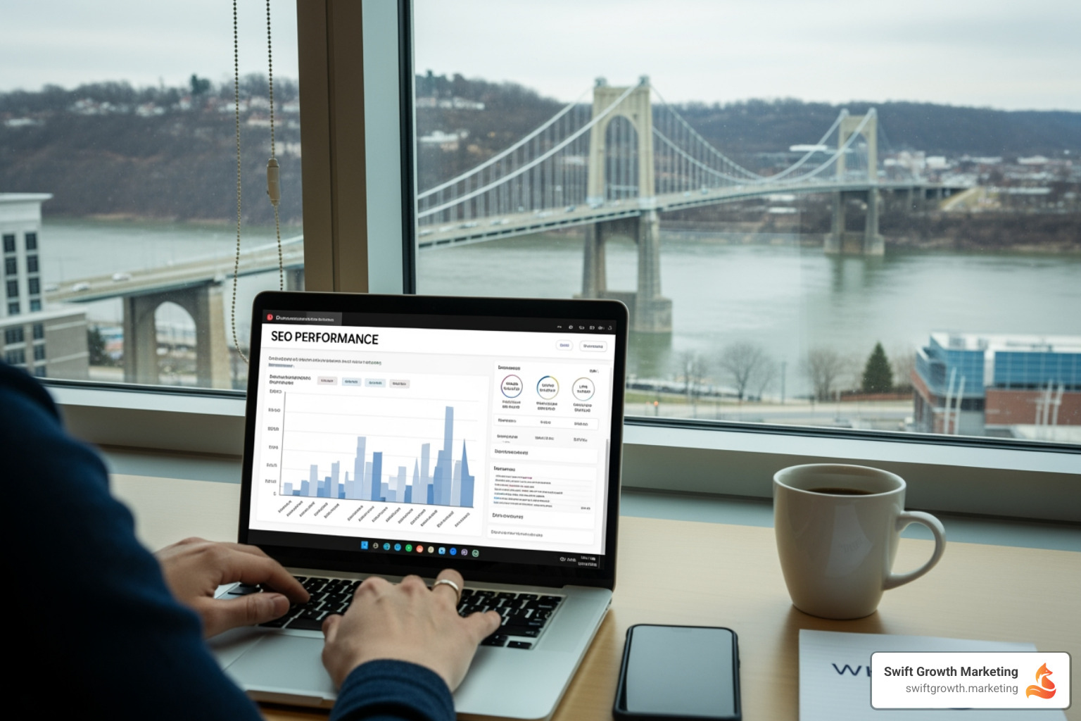 Infographic showing the customer journey from Google search to local business visit in Wheeling, starting with a local search query, moving through search results and map pack, then to website visit or phone call, and ending with an in-store visit within 24 hours - seo services in wheeling