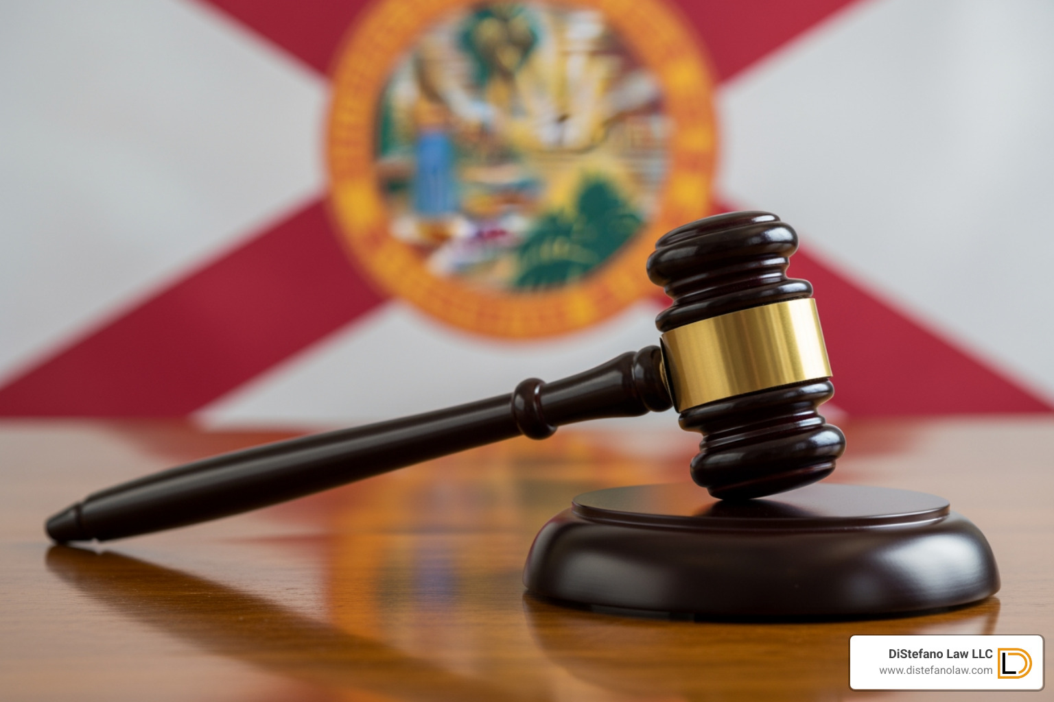 Gavel and a Florida state flag - Personal Injury Attorney Fort Lauderdale