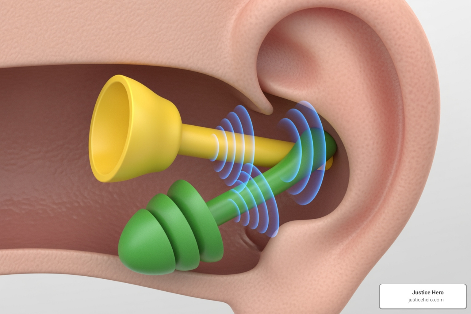illustrating the defective design of the earplugs showing how they could loosen - 3M earplug settlement