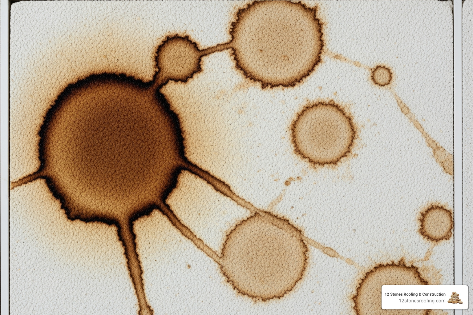 water stains on a commercial ceiling tile - commercial roof replacement Pasadena TX