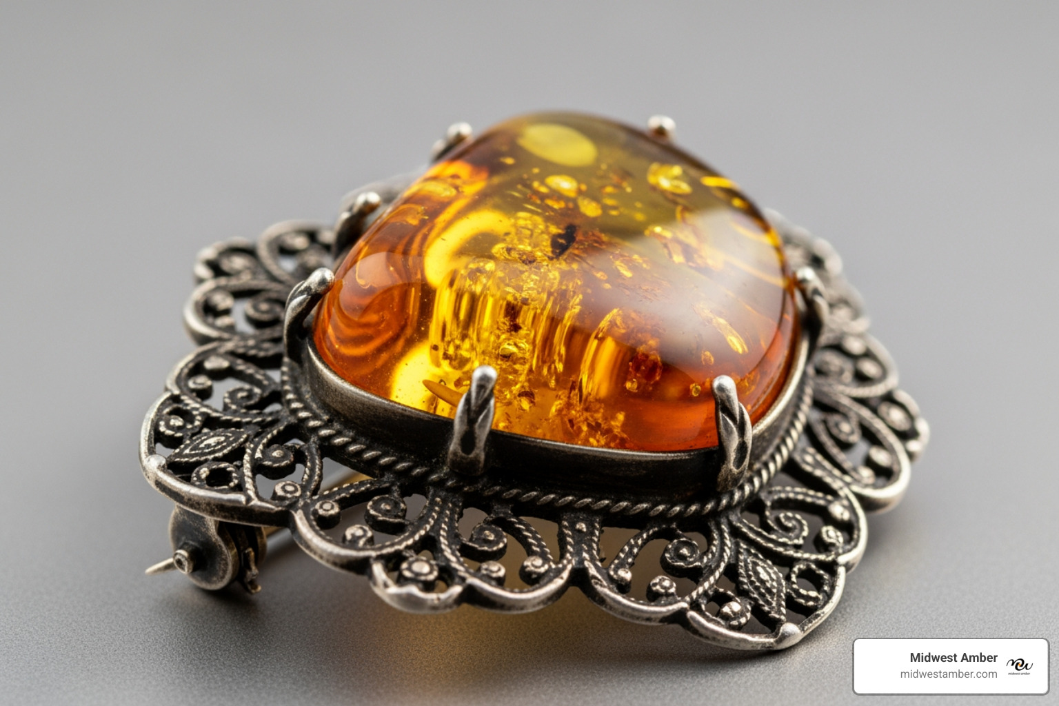 amber brooch pin