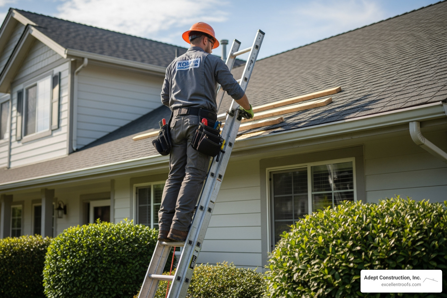 certified roofing professional repairing fascia on a Naperville home - fascia repair Naperville