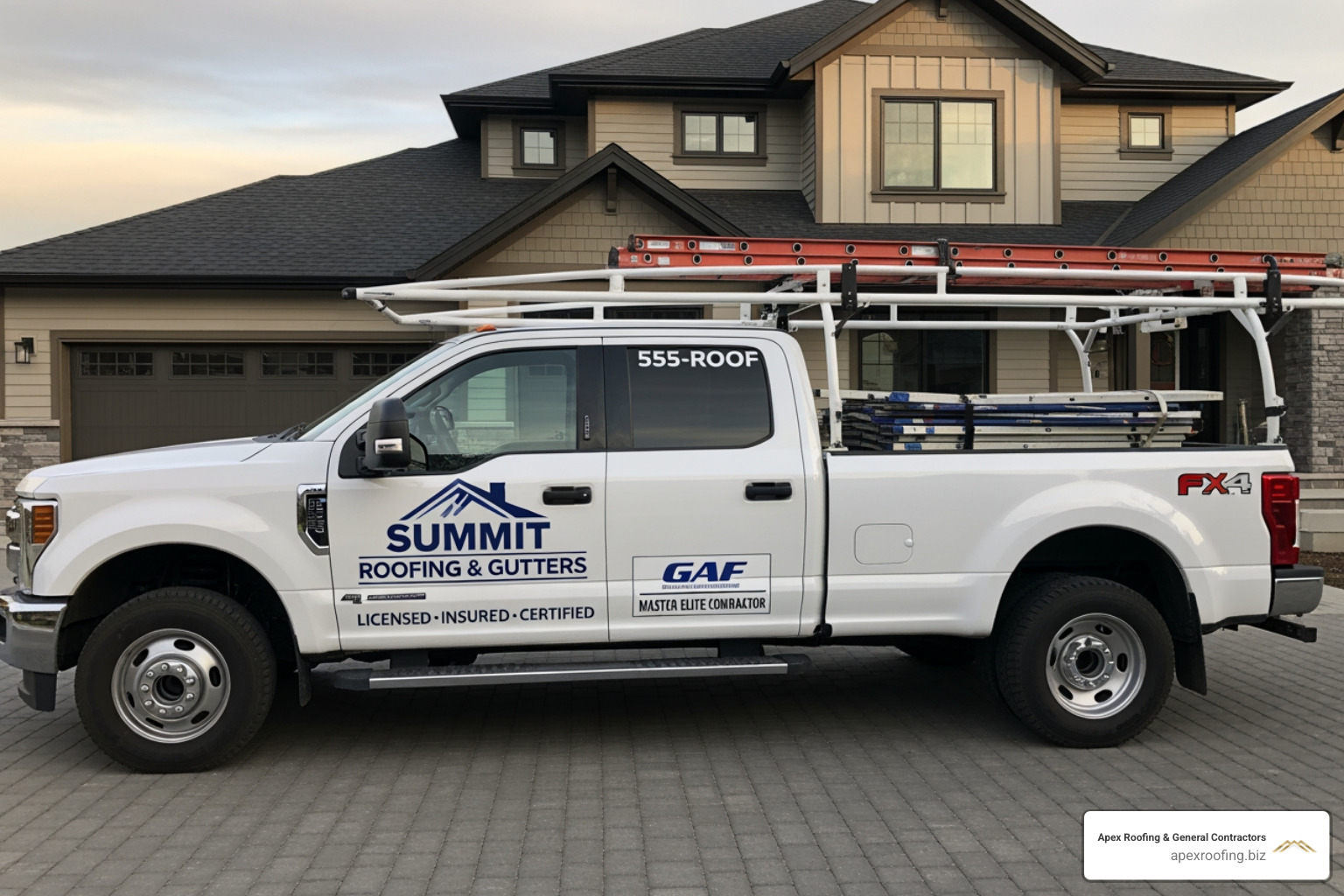 roofer's truck with logos and certifications - near me roofer roofer's truck with logos and certifications - near me roofer