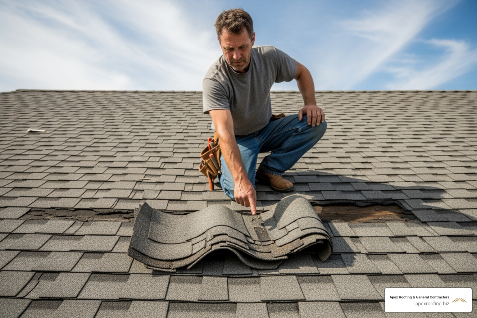 roofer pointing out curling shingles - near me roofer roofer pointing out curling shingles - near me roofer