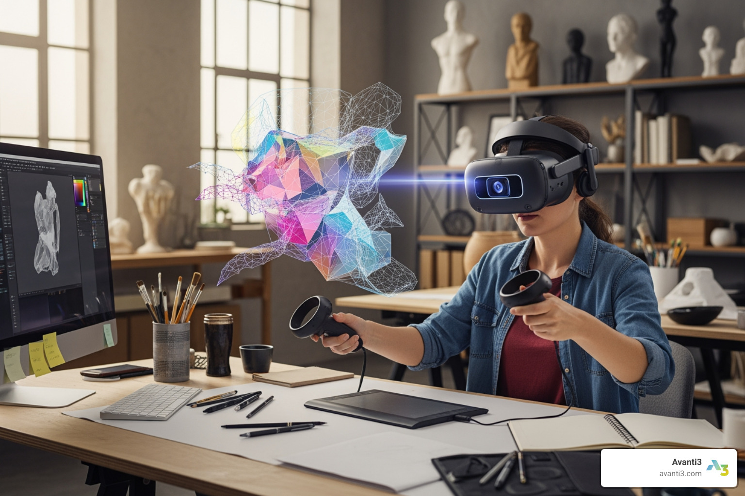 artist sculpting in VR - non game vr experiences