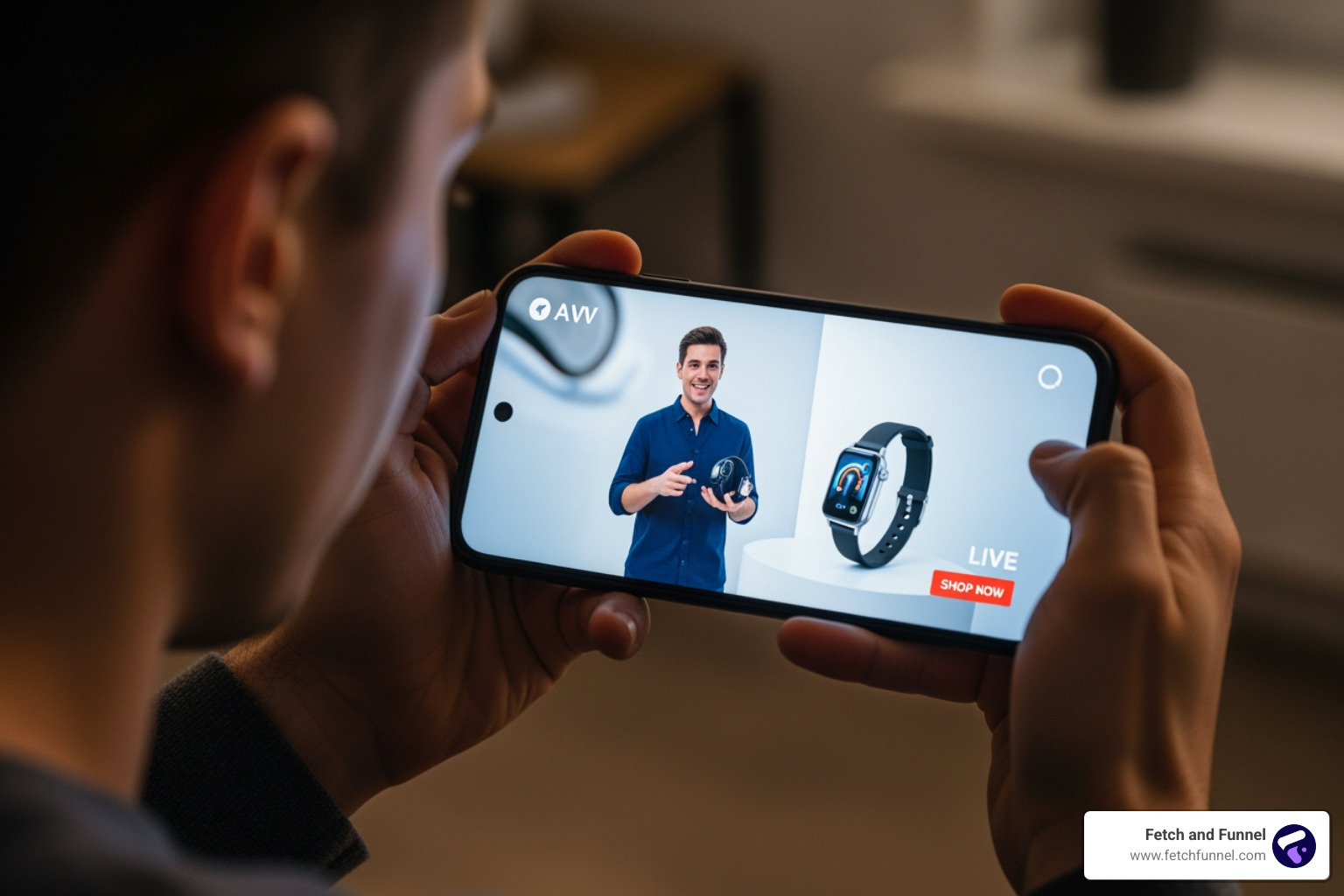 Person using smartphone for live shopping - DTC brand marketing Person using smartphone for live shopping - DTC brand marketing