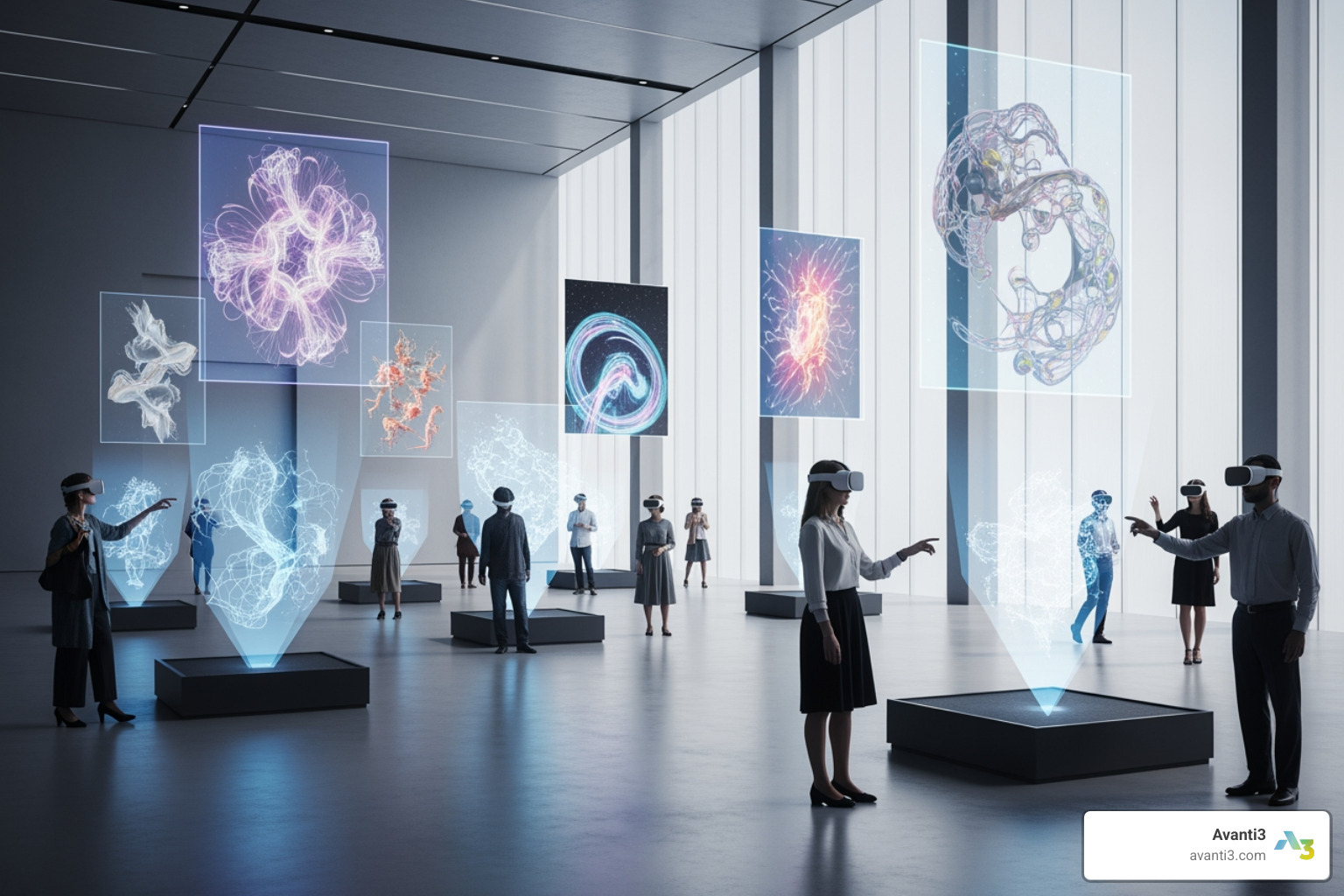 futuristic VR gallery - virtual reality exhibition