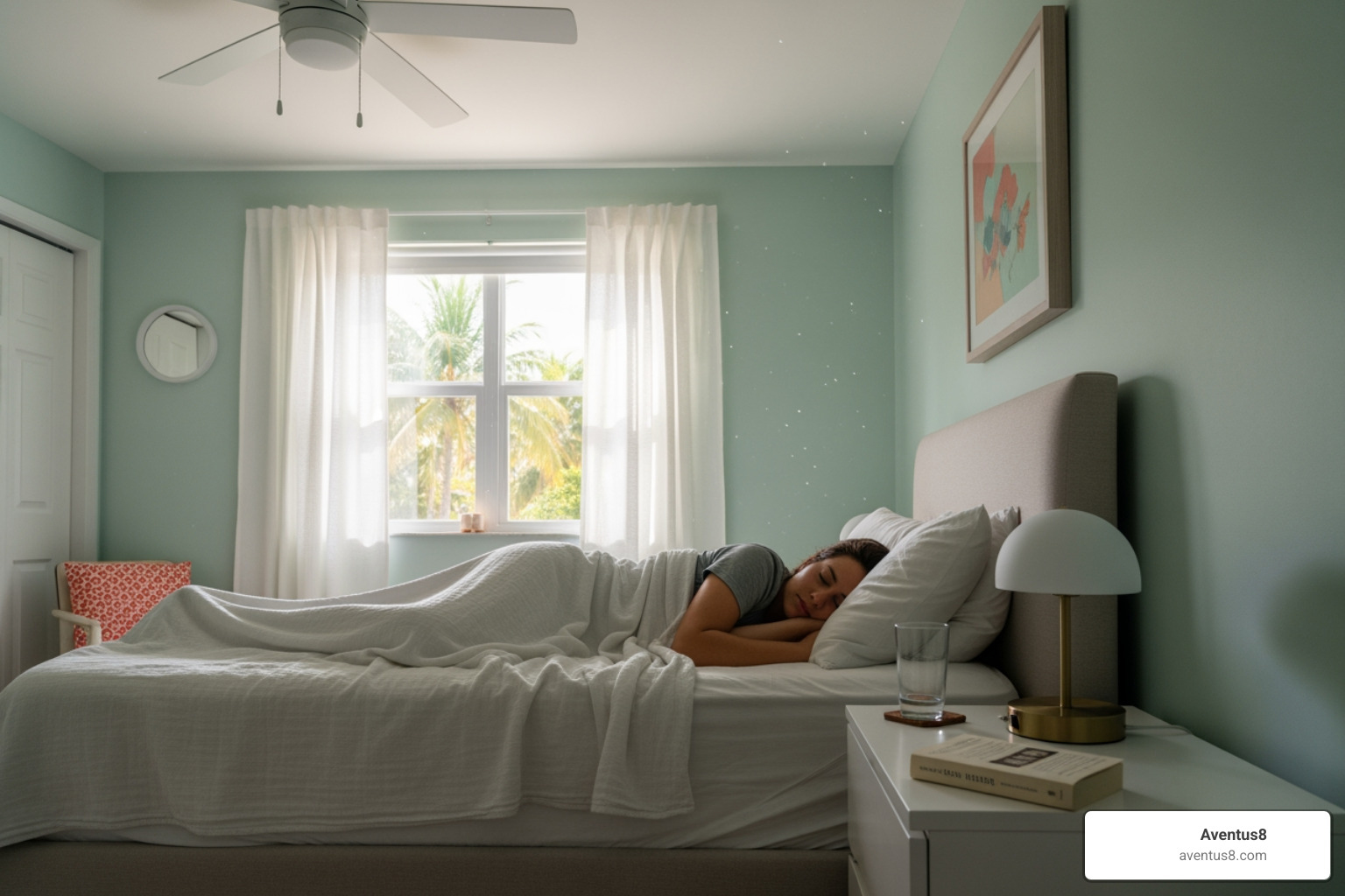 person sleeping peacefully in a Hollywood, FL home - CBD for sleep disorders