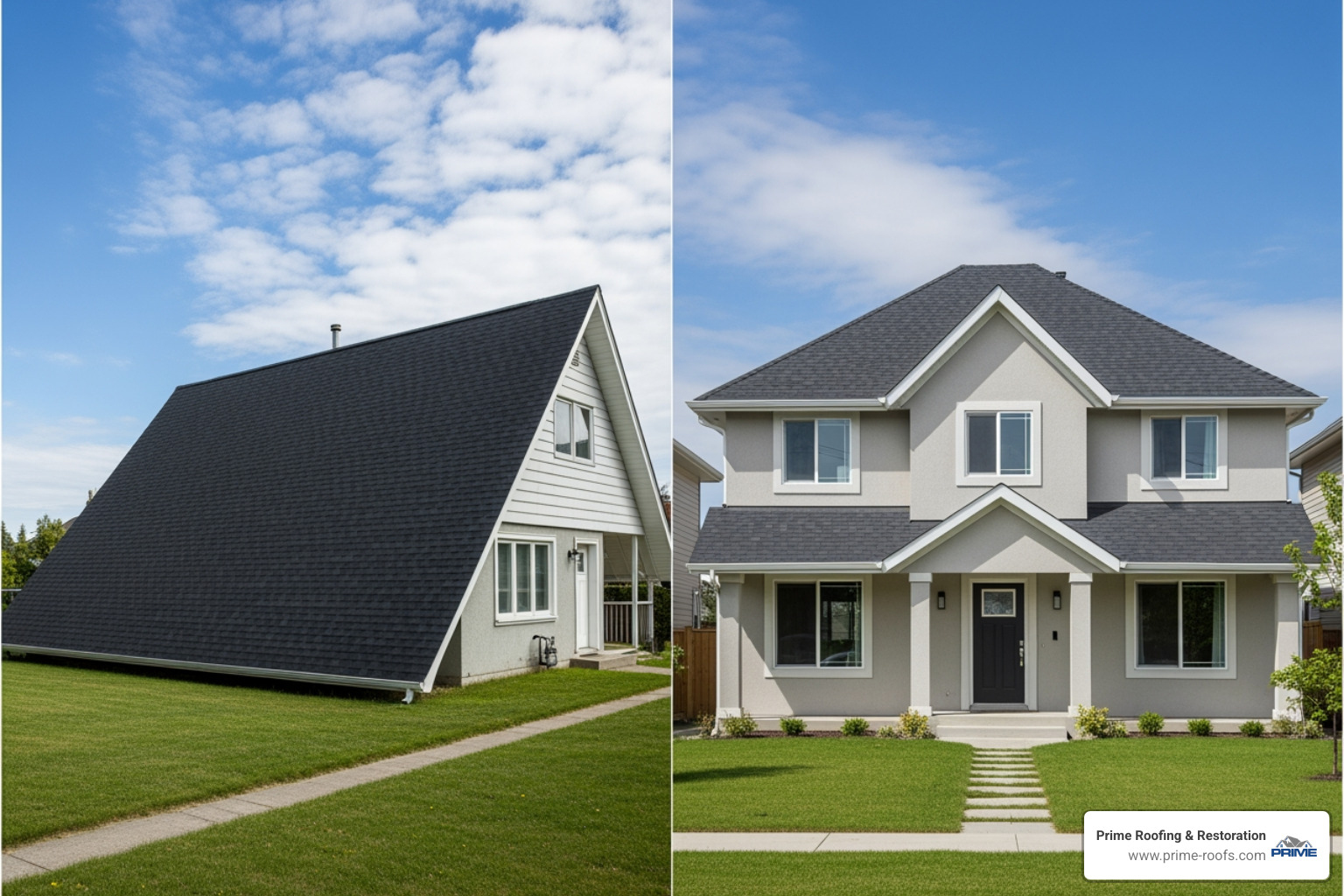comparing a simple one-story 1000 sq. ft. home's roof to a two-story home's smaller roof. - new roof 1000 sq ft house comparing a simple one-story 1000 sq. ft. home's roof to a two-story home's smaller roof. - new roof 1000 sq ft house