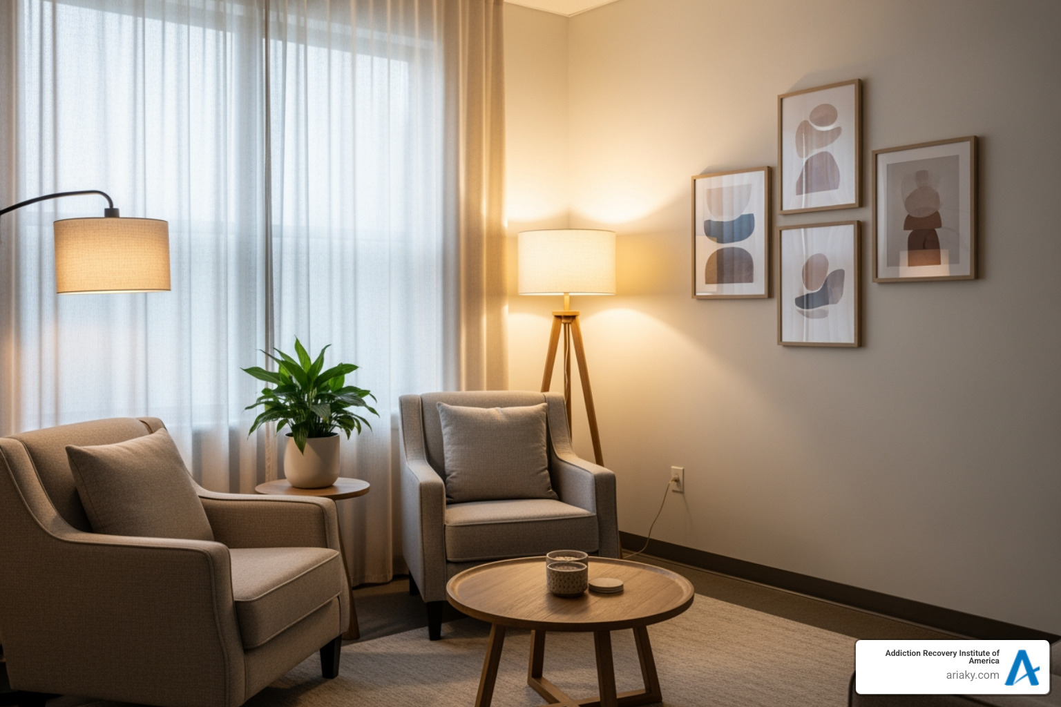 calm and professional therapy room - Louisville addiction help