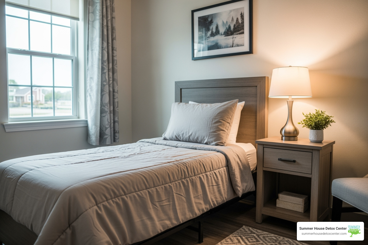 Comfortable private room in a detox facility - alcoholism and detox Comfortable private room in a detox facility - alcoholism and detox