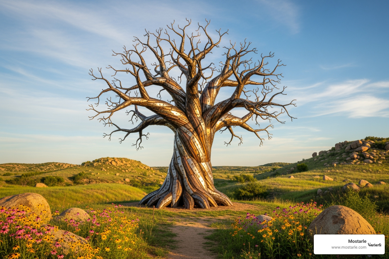 dramatic metal tree sculpture in a natural setting - ancient tree metal sculpture dramatic metal tree sculpture in a natural setting - ancient tree metal sculpture
