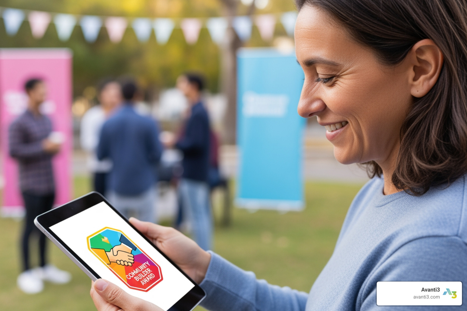 community member receiving a digital badge or recognition - how to build a community