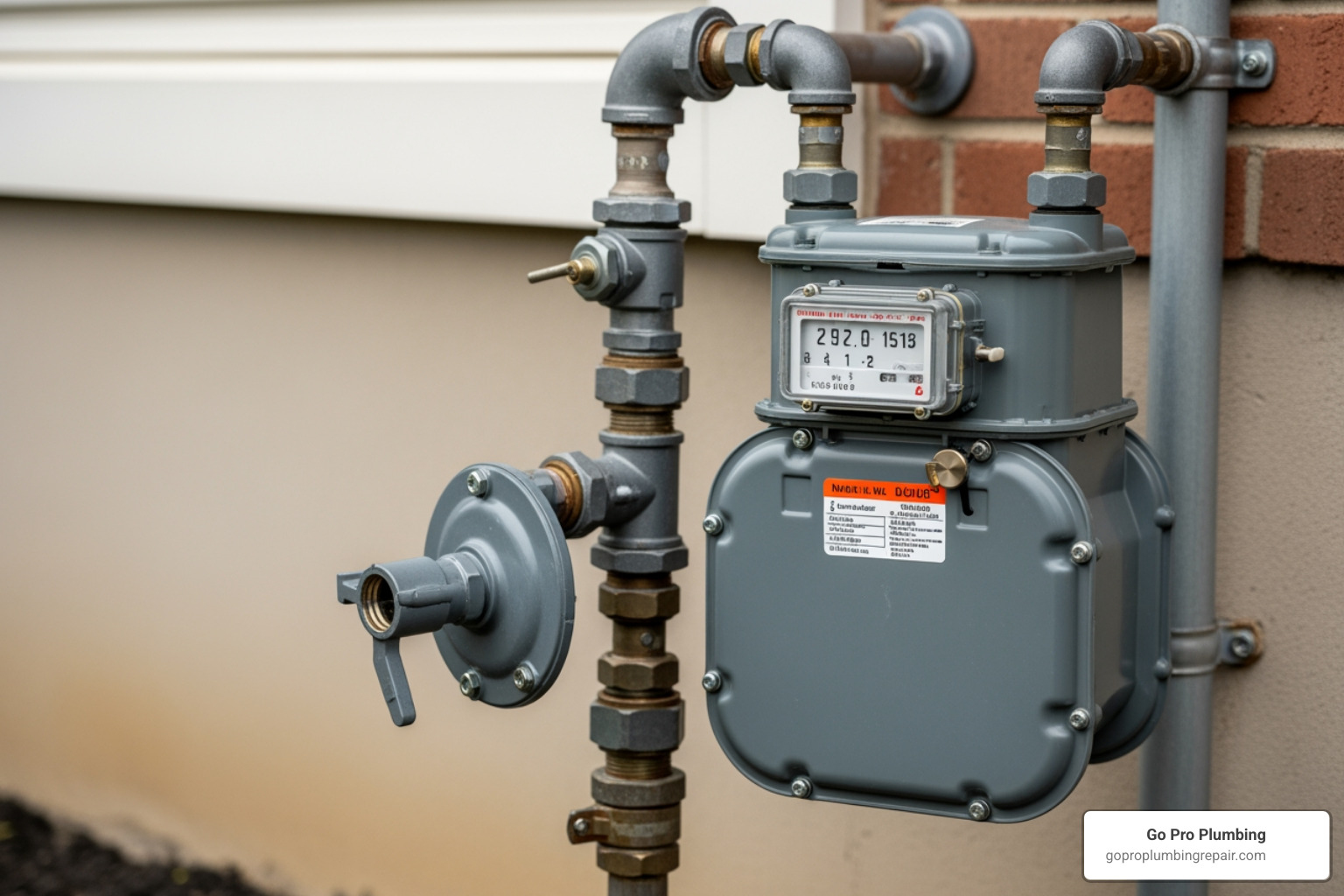 clear demarcation at the gas meter, labeling "Utility Responsibility" and "Homeowner Responsibility" - Residential gas line repair