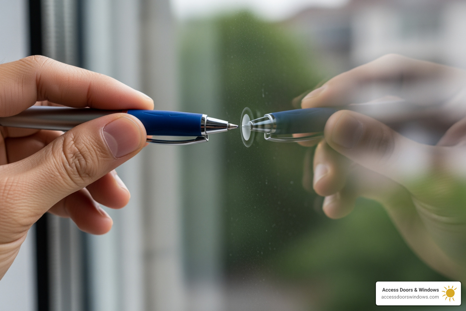 double reflection test on window pane - how to tell if a window is hurricane proof