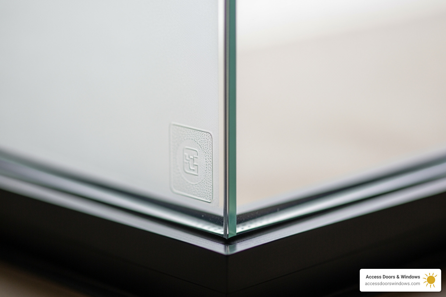 close-up of hurricane window etching - how to tell if a window is hurricane proof