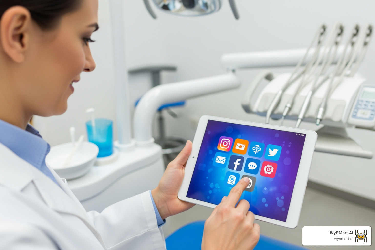 smartphone showing a social platform’s search interface with “dentist near me” - Social media for dentists