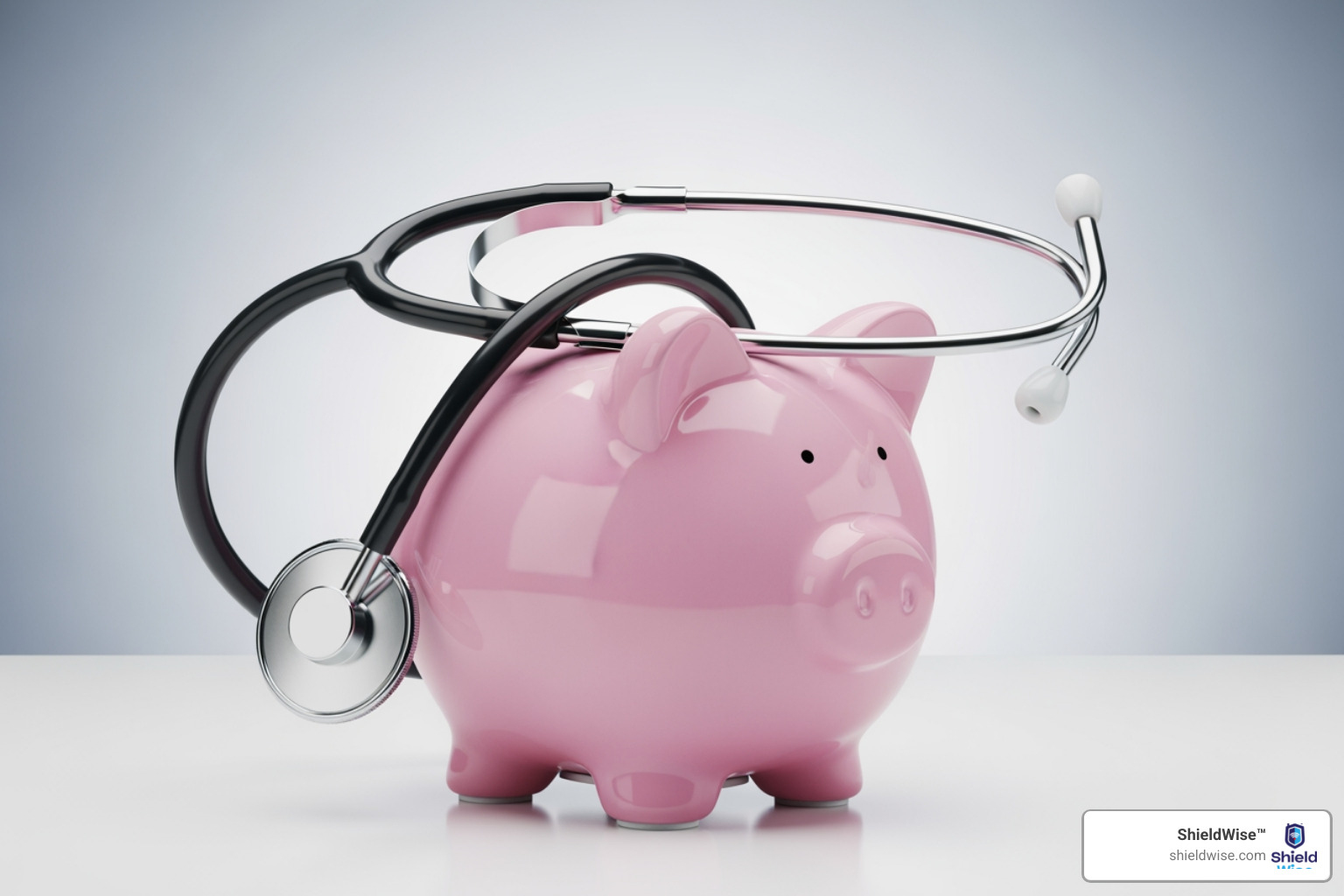 A piggy bank with a stethoscope next to it, symbolizing healthcare savings - medicare out of pocket costs guide A piggy bank with a stethoscope next to it, symbolizing healthcare savings - medicare out of pocket costs guide