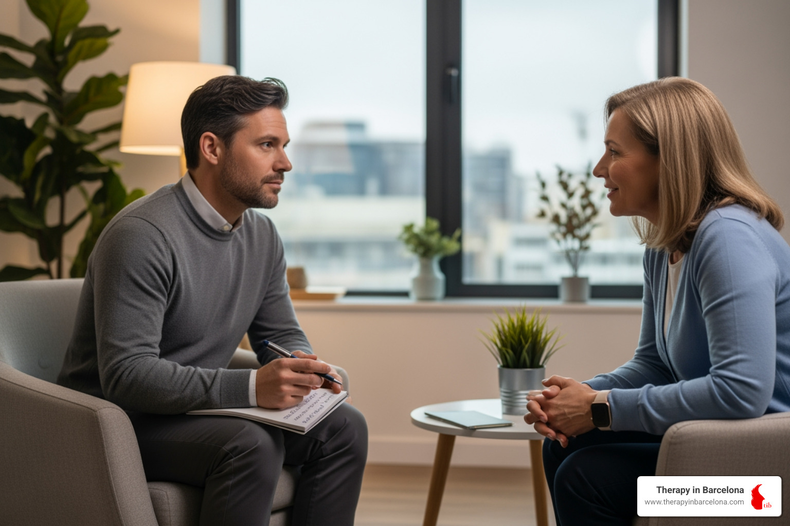 overlapping circles labelled Therapy (The Why) and Career Change (The What) - therapy for career change