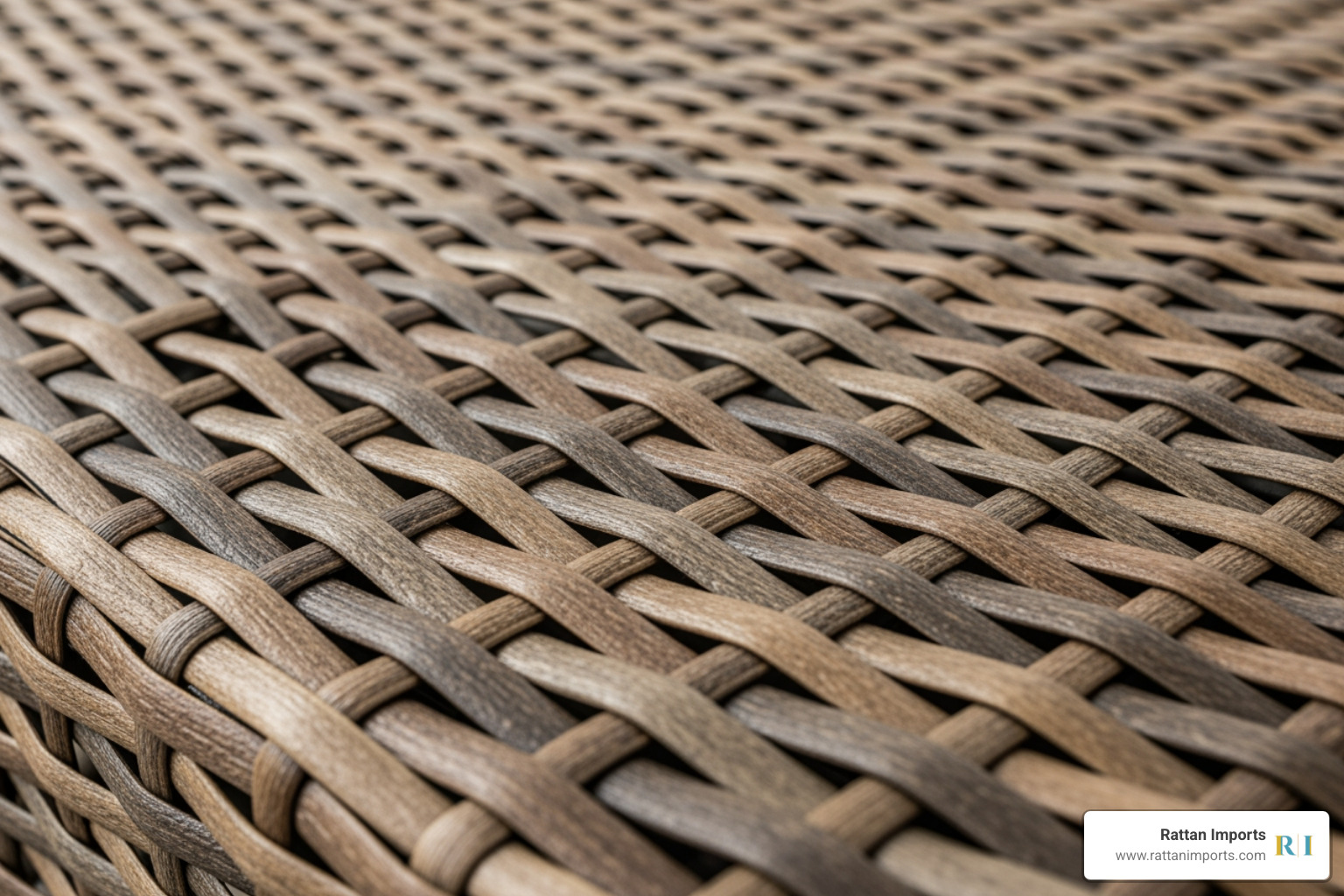 Close-up shot showing the intricate weave of a high-quality PE rattan table - outdoor rattan dining table