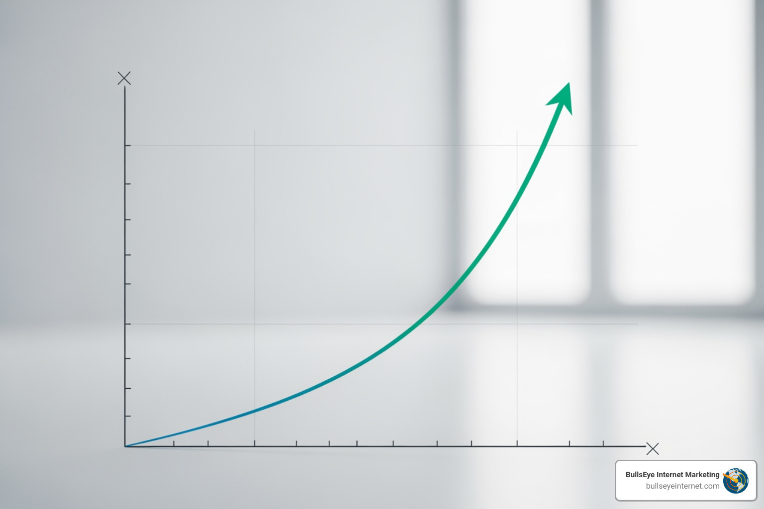graph showing upward traffic and keyword ranking trends - search engine optimization expert Graph depicting upward growth trend, symbolizing strategic growth and improved domain authority in search engine optimization by Bullseye Internet Marketing.