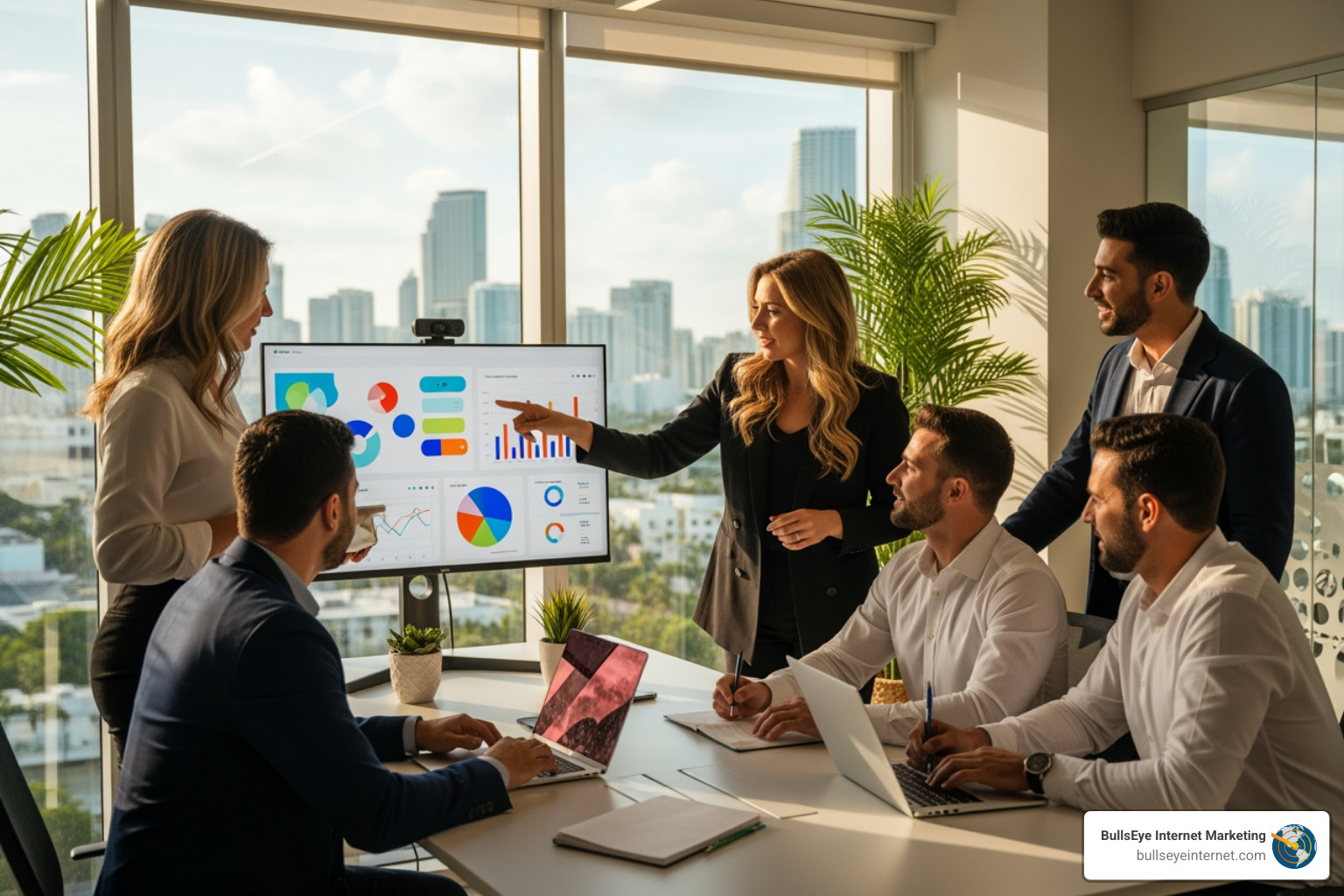 Dashboard showing SEO metrics like traffic and rankings - miami seo marketing company