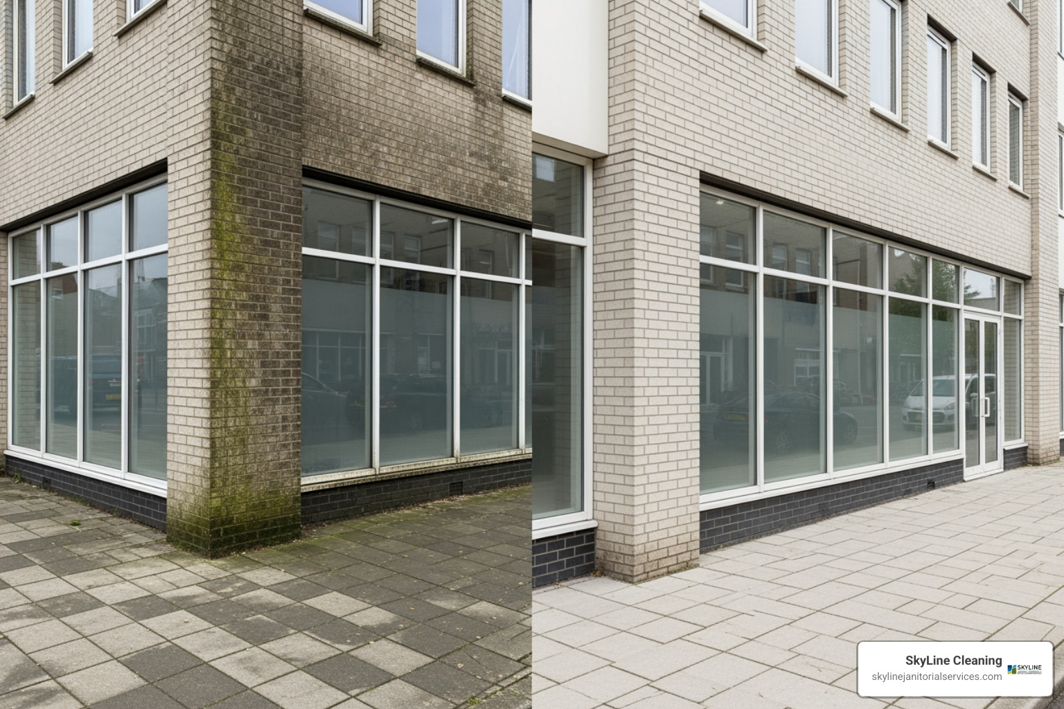 before and after power washing - commercial power washing services near me