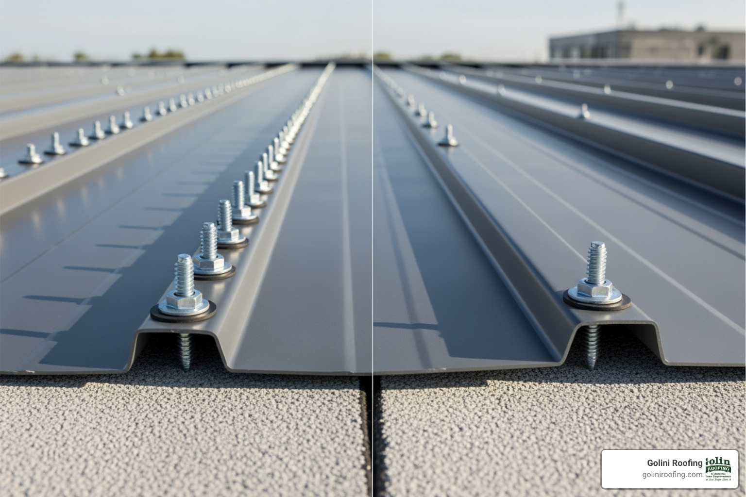 Exposed vs concealed fasteners - types of metal residential roofing Exposed vs concealed fasteners - types of metal residential roofing
