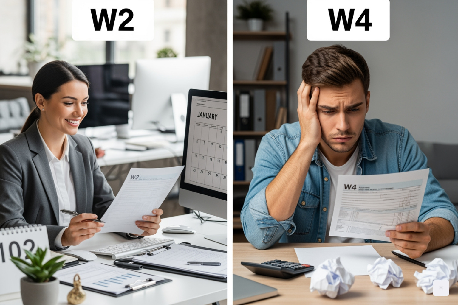 W-2- und W-4-Formulare – Unterschied zwischen W-2 und W-4