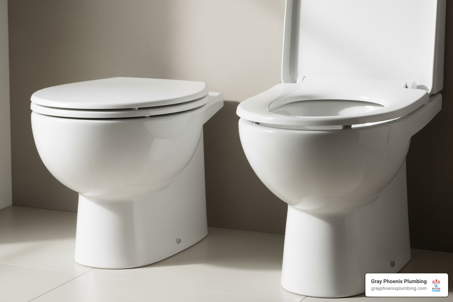 image of round vs elongated toilet bowls - Toilet installation Littleton