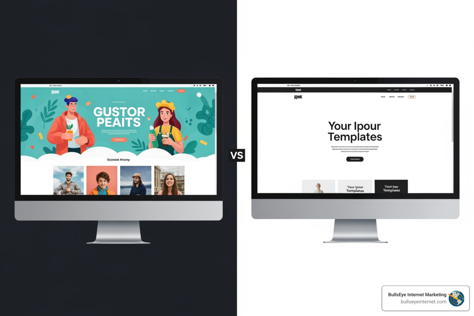 unique custom website design versus a generic template - wp web agency