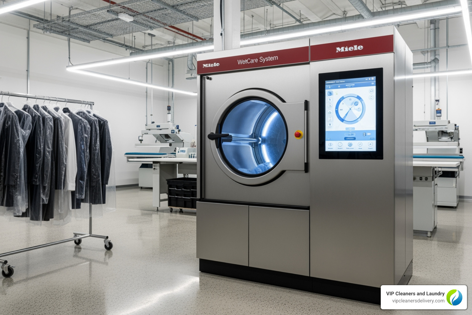 modern Miele wet cleaning machine - all natural dry cleaners