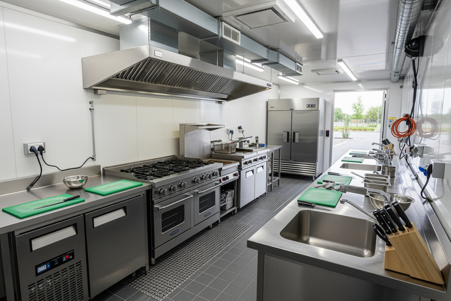 commercial kitchen being set up in a temporary trailer after a kitchen fire - loss of use property damage commercial kitchen being set up in a temporary trailer after a kitchen fire - loss of use property damage