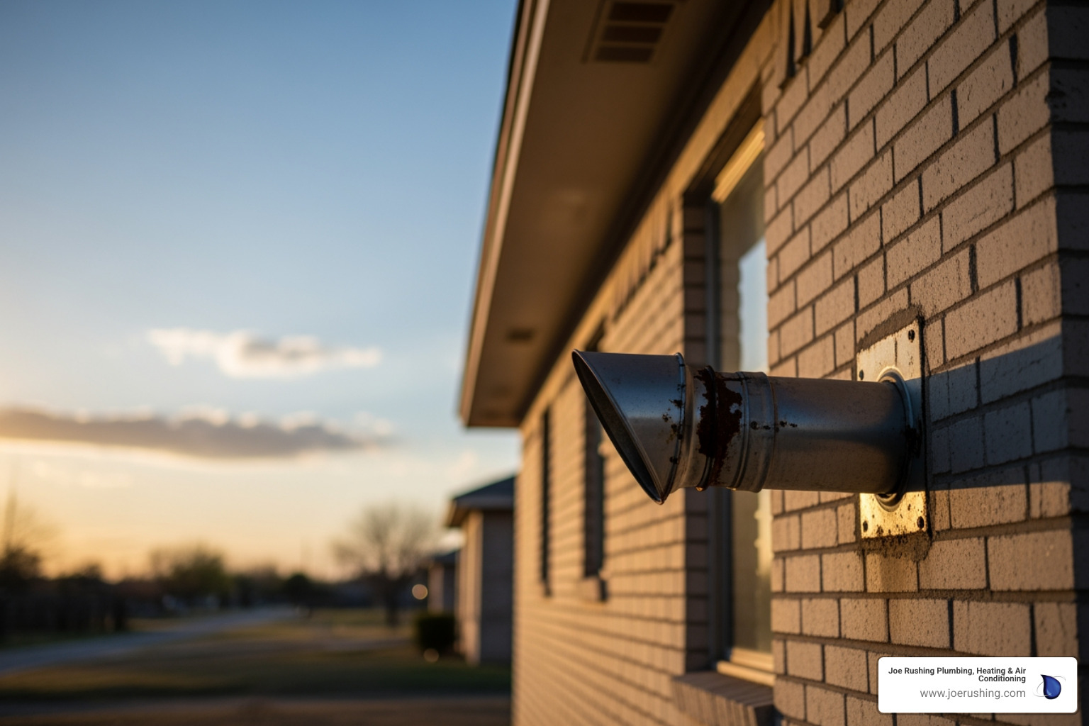 infographic showing how home exhaust systems work: kitchen range hood removes cooking fumes and grease, bathroom fan vents moisture and odors outdoors, dryer vent exhausts lint and humid air through metal ducting, and furnace or water heater flue pipe safely removes combustion gases, all terminating outside the home at least 3 feet from windows and air intakes - home exhaust pipe in lubbock, tx