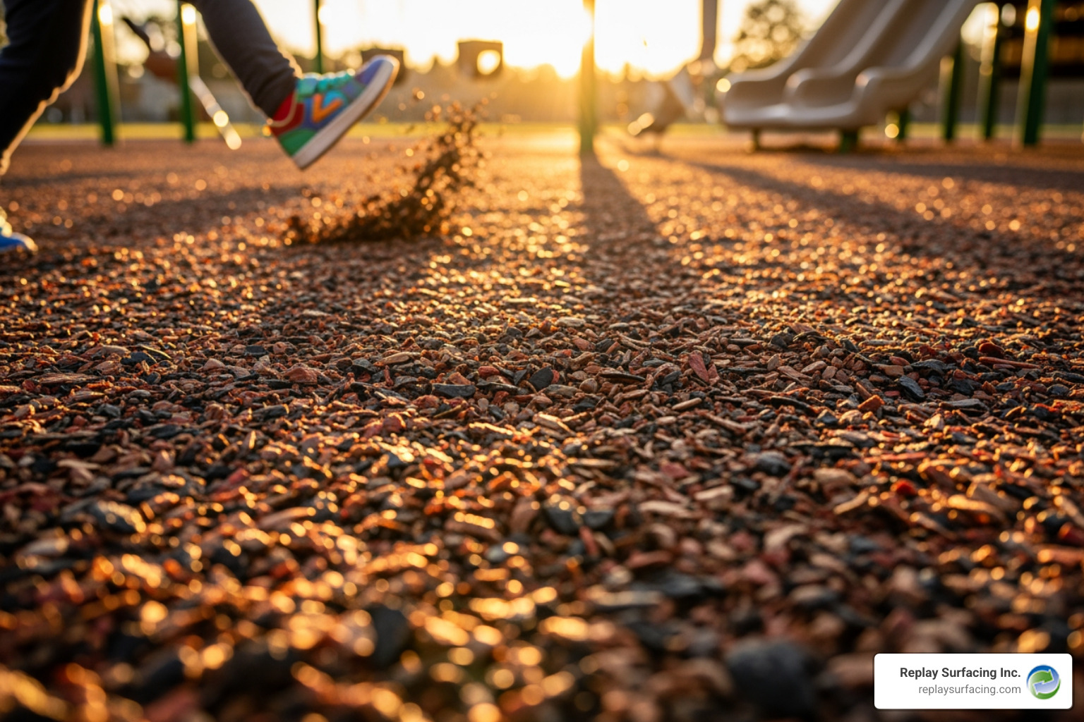 certification logos like IPEMA and ASTM - playground certified rubber mulch California