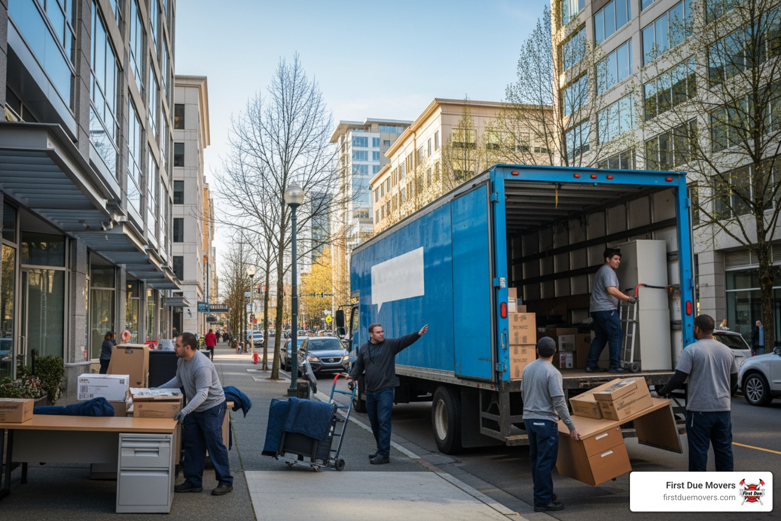 infographic showing five stages of commercial moving: initial consultation and planning, pre-move preparation and packing, move day execution and transport, unpacking and setup at new location, post-move support and follow-up - affordable commercial moves in bellevue, wa infographic showing five stages of commercial moving: initial consultation and planning, pre-move preparation and packing, move day execution and transport, unpacking and setup at new location, post-move support and follow-up - affordable commercial moves in bellevue, wa