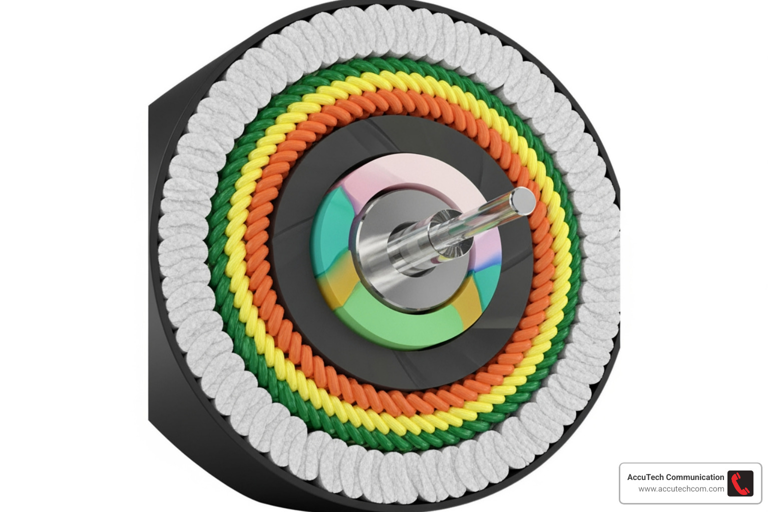Internal structure of a fiber optic cable - Boston data cabling